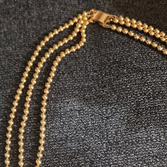 Napier Vintage Triple Strand Layered Necklace - Picture 2 of 12